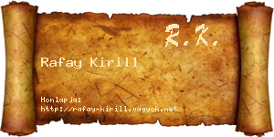Rafay Kirill névjegykártya